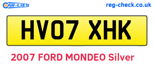HV07XHK are the vehicle registration plates.