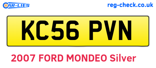 KC56PVN are the vehicle registration plates.