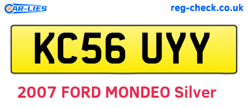 KC56UYY are the vehicle registration plates.