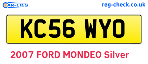 KC56WYO are the vehicle registration plates.