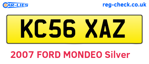 KC56XAZ are the vehicle registration plates.