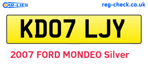 KD07LJY are the vehicle registration plates.