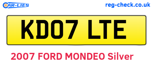 KD07LTE are the vehicle registration plates.
