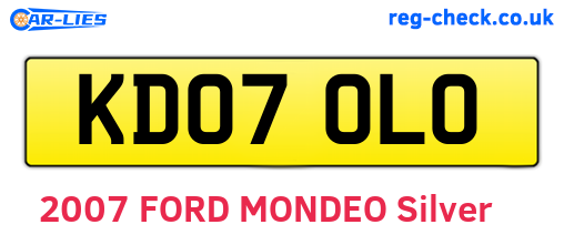 KD07OLO are the vehicle registration plates.