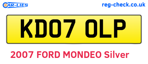 KD07OLP are the vehicle registration plates.