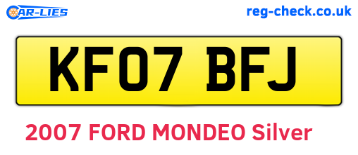 KF07BFJ are the vehicle registration plates.