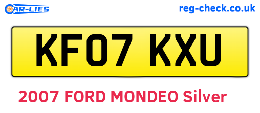 KF07KXU are the vehicle registration plates.