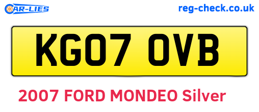 KG07OVB are the vehicle registration plates.