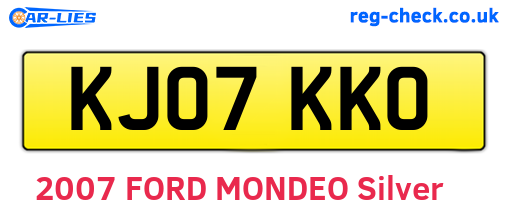 KJ07KKO are the vehicle registration plates.