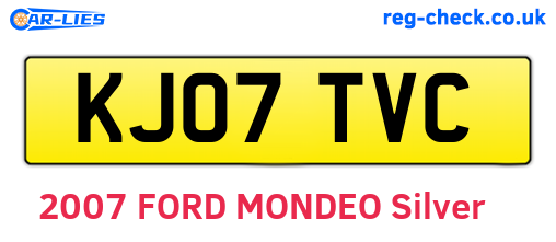 KJ07TVC are the vehicle registration plates.