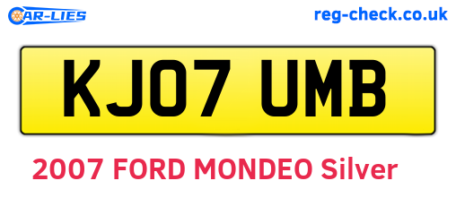 KJ07UMB are the vehicle registration plates.