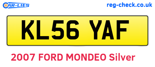 KL56YAF are the vehicle registration plates.