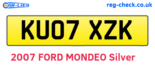 KU07XZK are the vehicle registration plates.