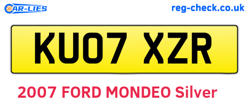 KU07XZR are the vehicle registration plates.