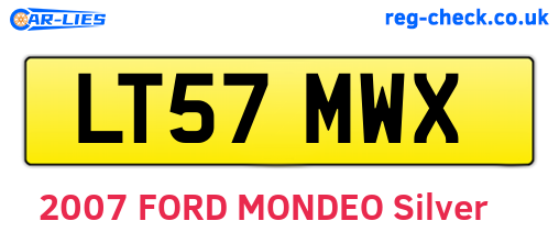 LT57MWX are the vehicle registration plates.
