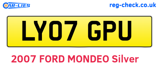 LY07GPU are the vehicle registration plates.