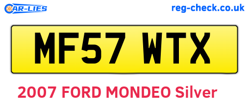 MF57WTX are the vehicle registration plates.
