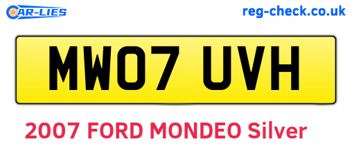 MW07UVH are the vehicle registration plates.