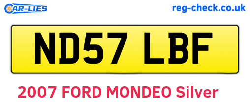 ND57LBF are the vehicle registration plates.