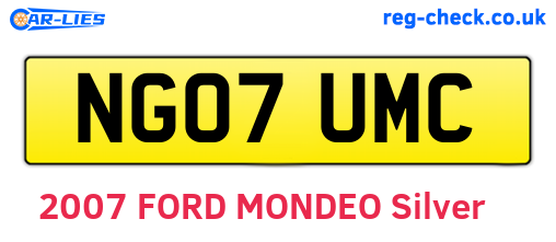 NG07UMC are the vehicle registration plates.