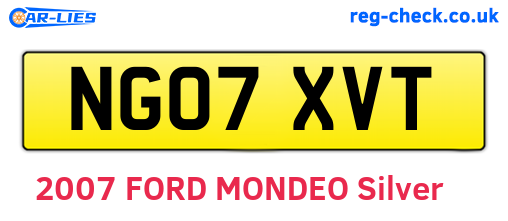 NG07XVT are the vehicle registration plates.