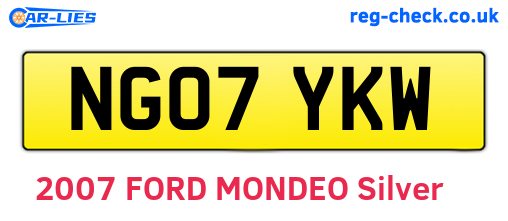 NG07YKW are the vehicle registration plates.