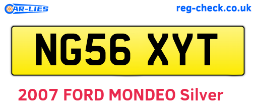 NG56XYT are the vehicle registration plates.