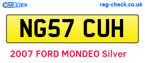 NG57CUH are the vehicle registration plates.