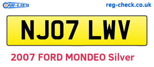 NJ07LWV are the vehicle registration plates.