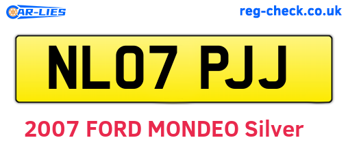 NL07PJJ are the vehicle registration plates.