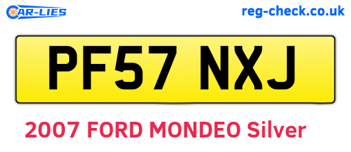 PF57NXJ are the vehicle registration plates.