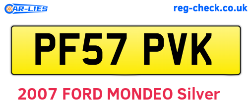 PF57PVK are the vehicle registration plates.