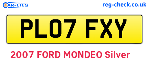 PL07FXY are the vehicle registration plates.