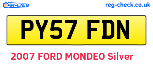 PY57FDN are the vehicle registration plates.