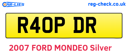 R40PDR are the vehicle registration plates.