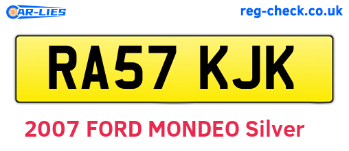 RA57KJK are the vehicle registration plates.