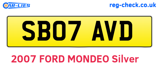 SB07AVD are the vehicle registration plates.