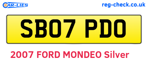 SB07PDO are the vehicle registration plates.