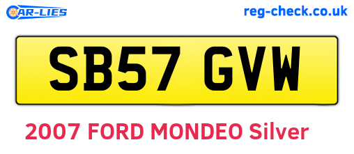 SB57GVW are the vehicle registration plates.