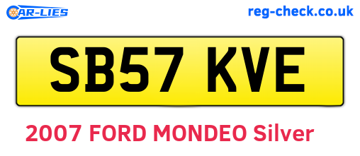 SB57KVE are the vehicle registration plates.