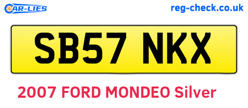 SB57NKX are the vehicle registration plates.