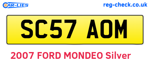 SC57AOM are the vehicle registration plates.