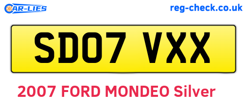 SD07VXX are the vehicle registration plates.