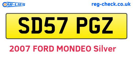 SD57PGZ are the vehicle registration plates.