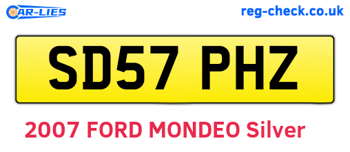 SD57PHZ are the vehicle registration plates.