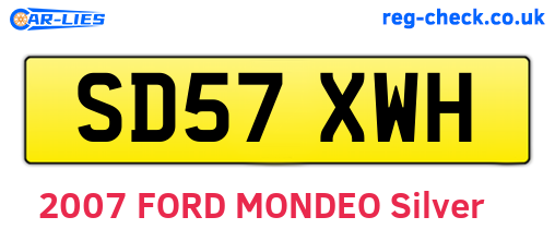 SD57XWH are the vehicle registration plates.