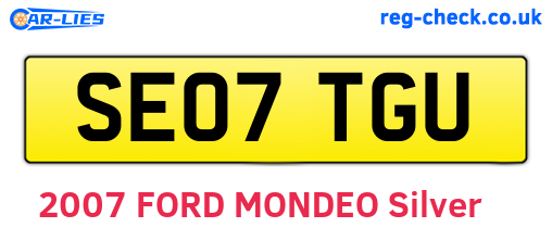 SE07TGU are the vehicle registration plates.