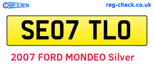 SE07TLO are the vehicle registration plates.