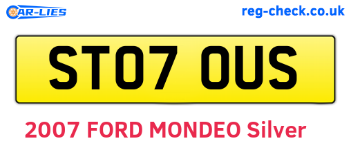 ST07OUS are the vehicle registration plates.