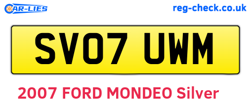 SV07UWM are the vehicle registration plates.